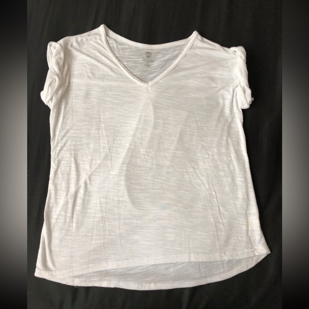 Marika Soft White V-Neck Short Sleeve Tee